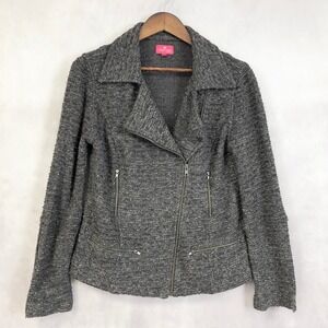 Edgy Textured Womens Moto Jacket‎ Size US M Sparkle Biker Street Urban Together